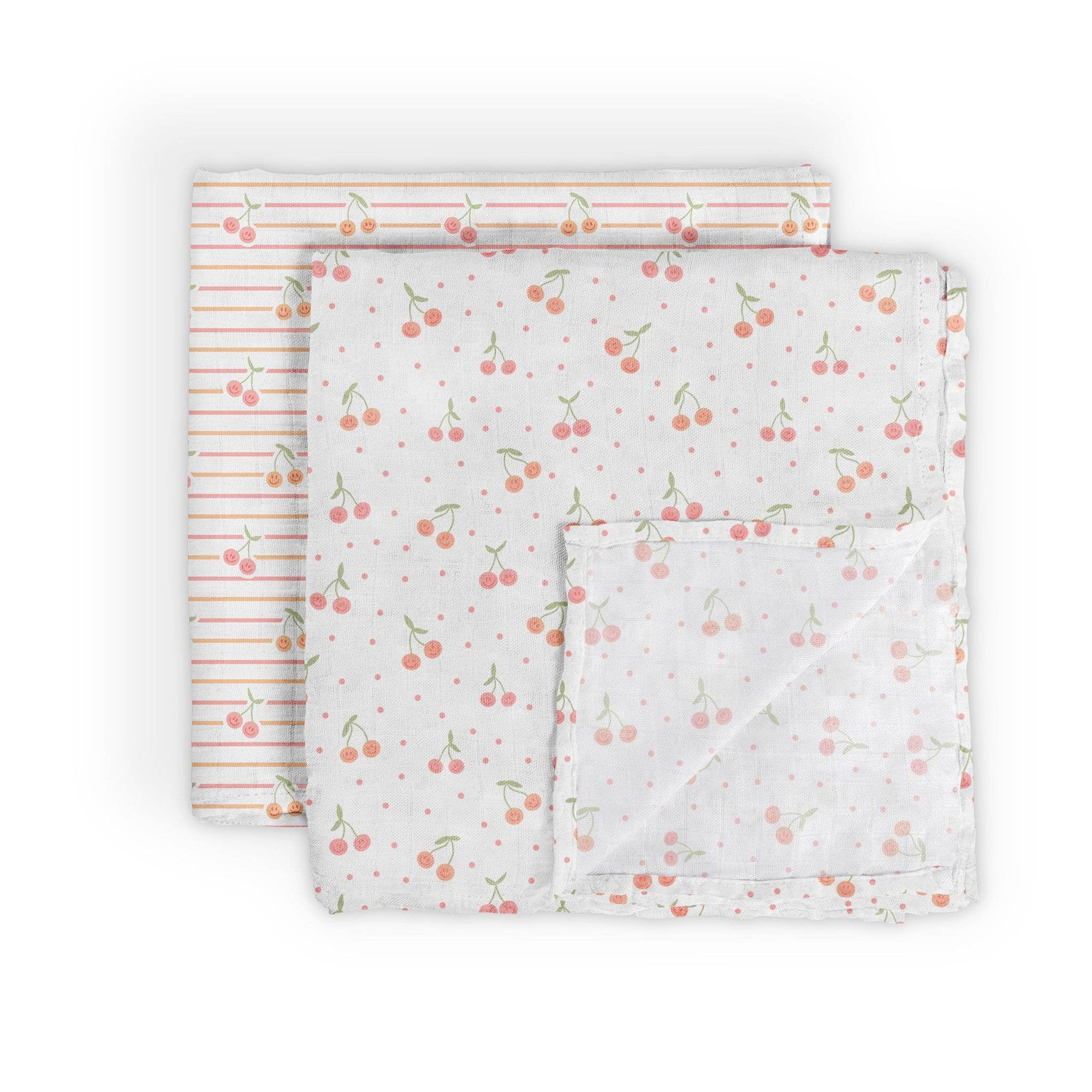 Cherry Swaddle Blanket, Set of 2