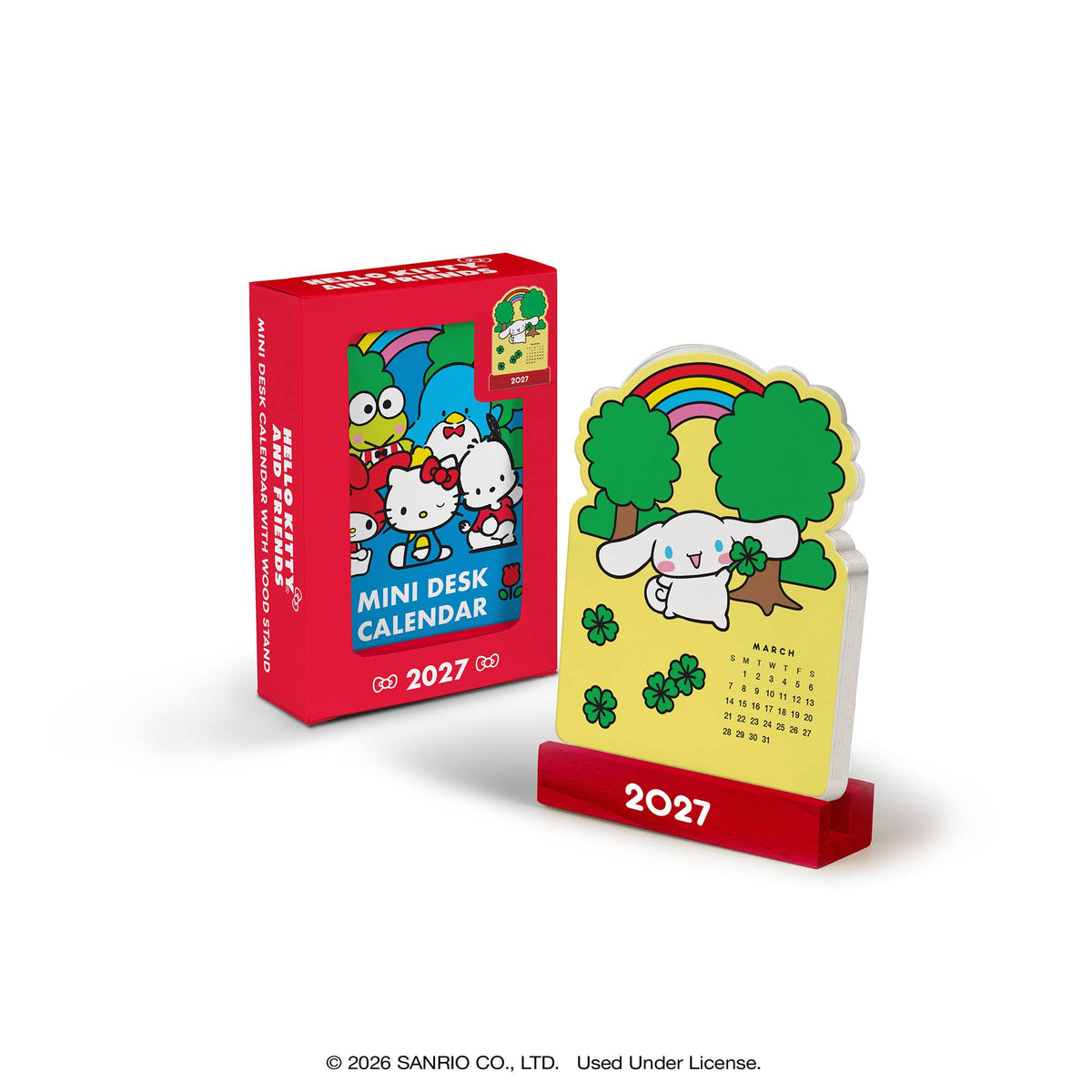 2027 Hello Kitty® and Friends Retro Mini Desk Calendar with Wood Stand