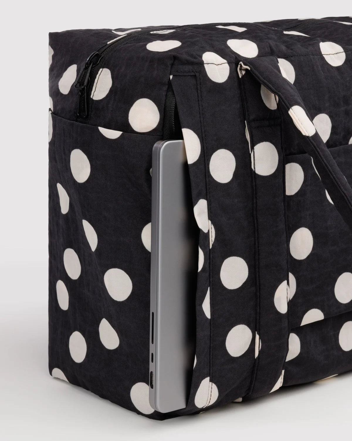 Small Cloud Carry-On, Black and Cream Polka Dot