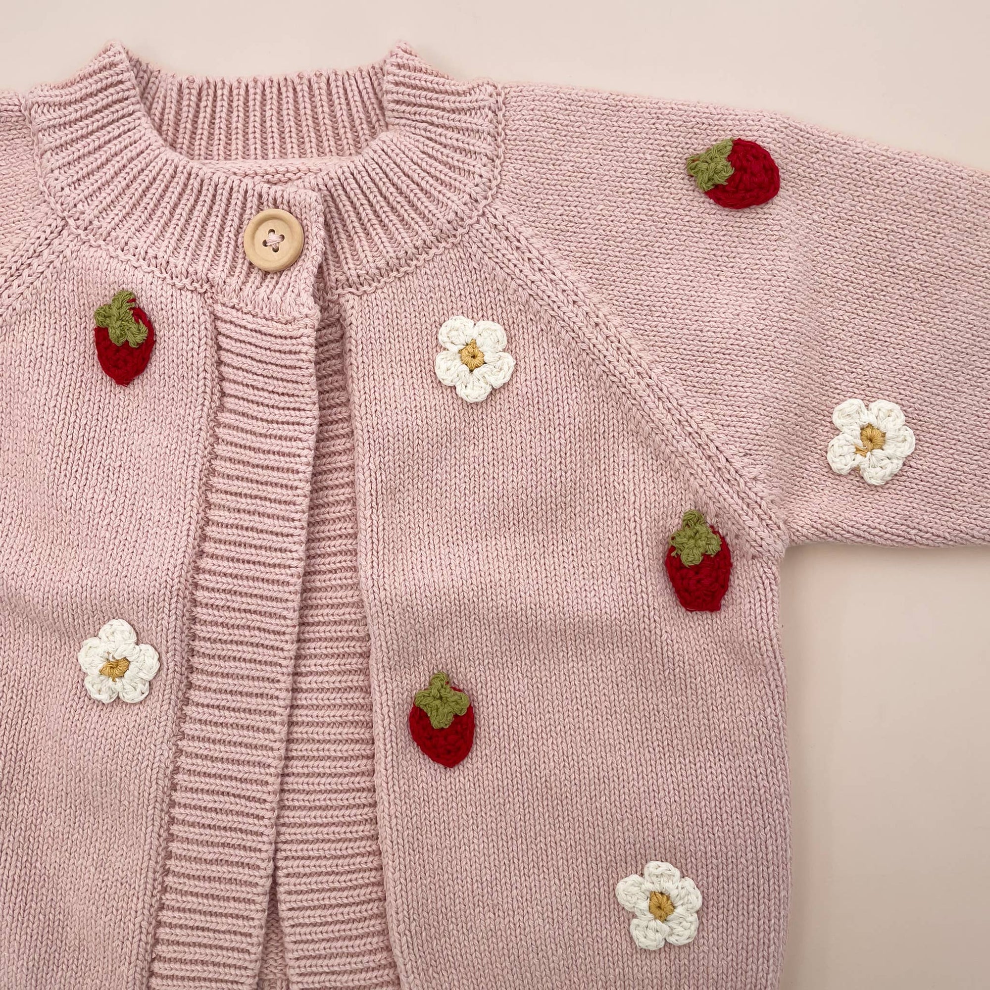 Kids Strawberry Flower Cardigan