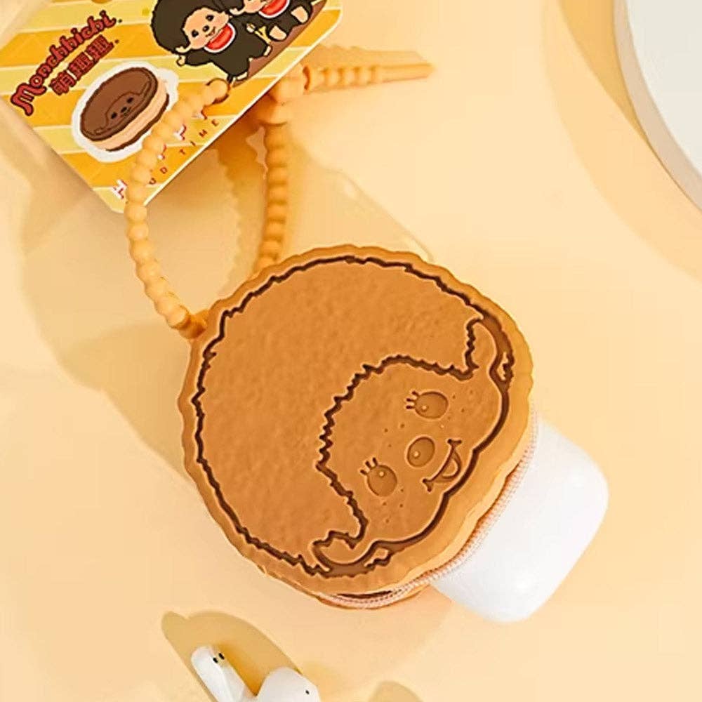 Monchhichi Cookie Mini Pouch Keychain, Pink