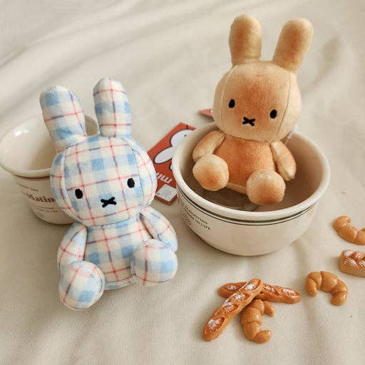 Miffy Keychain, Pink Plaid