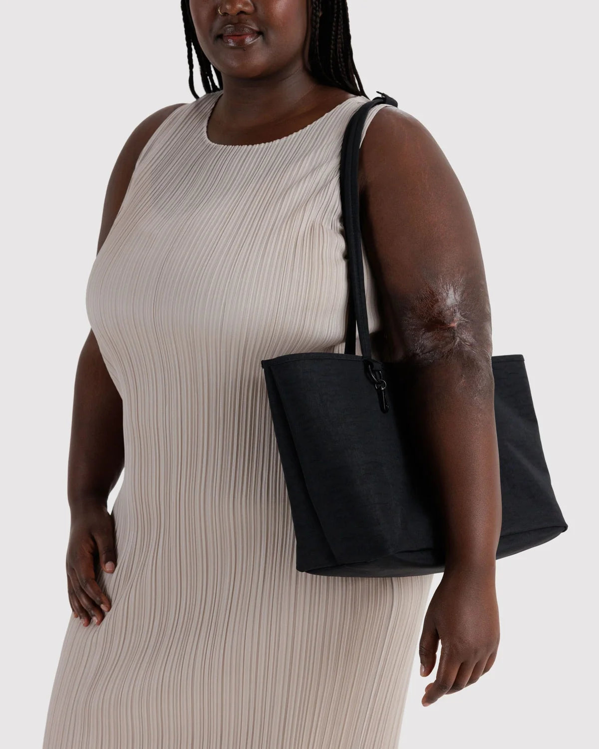 Medium Nylon Reversible Tote, Black Mix