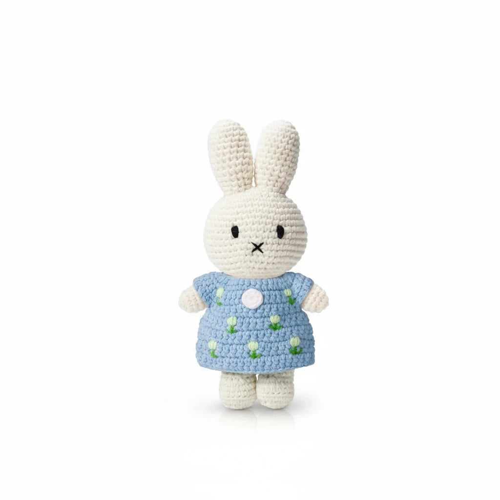 Miffy Knit Doll, Tulip Dress Blue