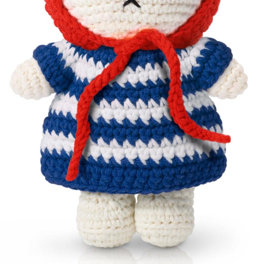 Miffy Knit Doll, Stripe Dress & Hat
