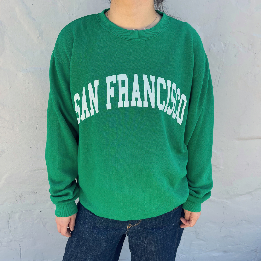 San Francisco Sweatshirt, Kelly Green/White