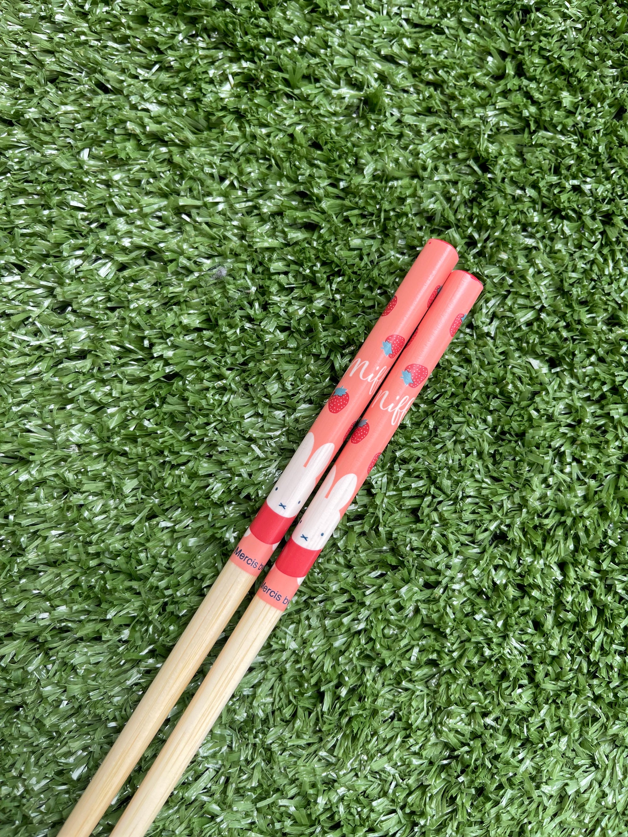 Miffy Bamboo Chopsticks, Strawberry Pink