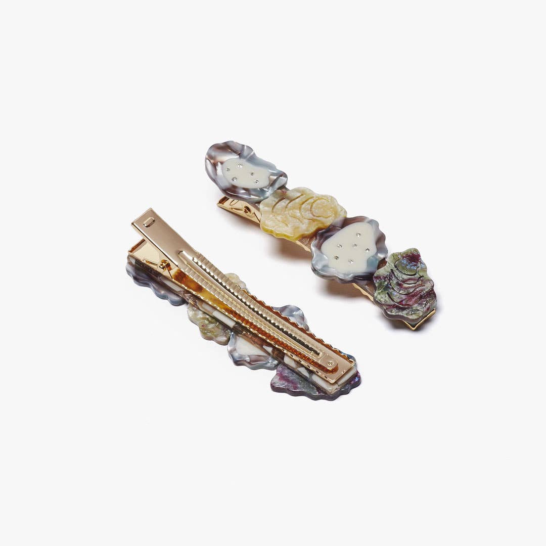 Oyster Shell Alligator Hair Clip