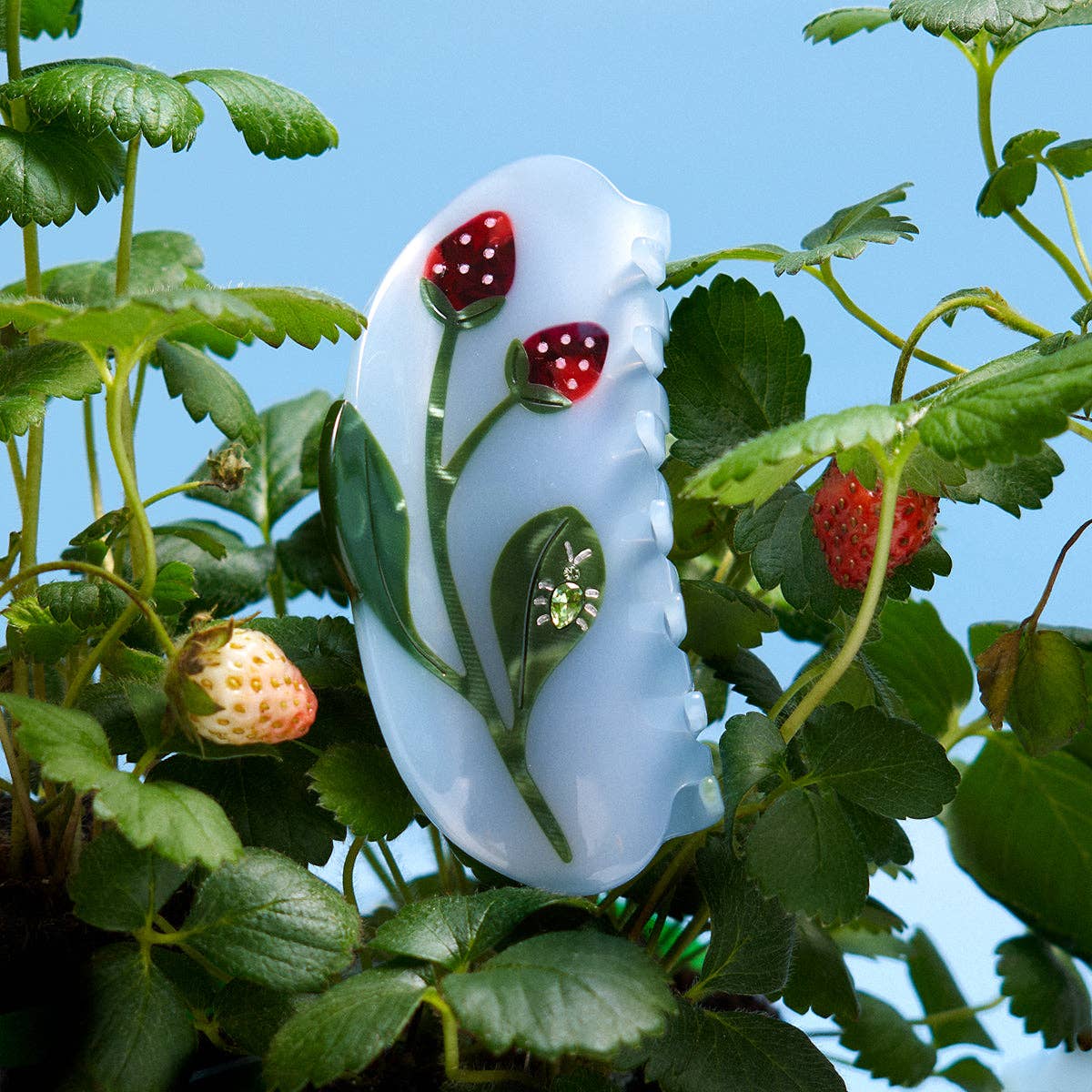 Forest Strawberry Jewel Hair Claw