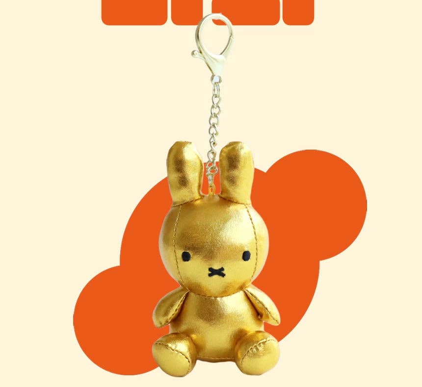 Miffy Plush Keychain, Gold