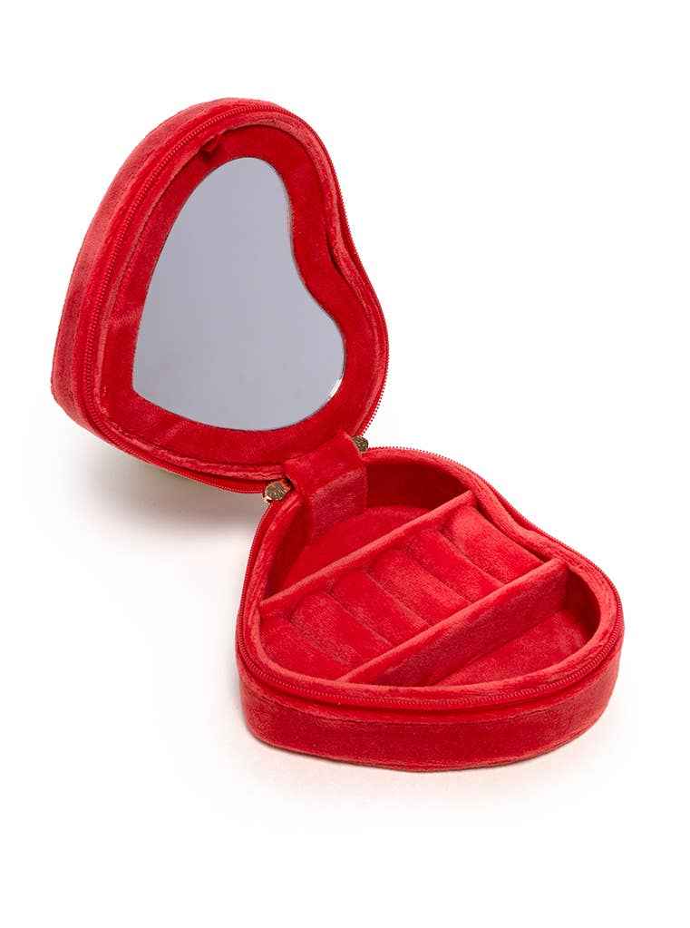 Travel Jewelry Organizer, Heart with Roses