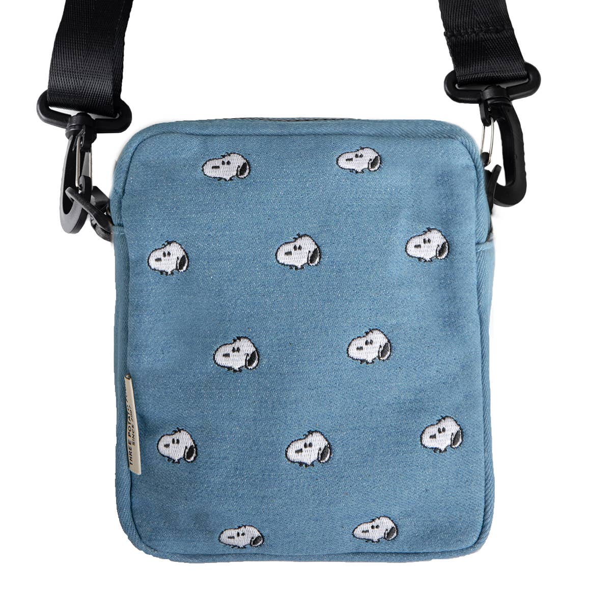 Snoopy Embroidered Crossbody Bag, Denim