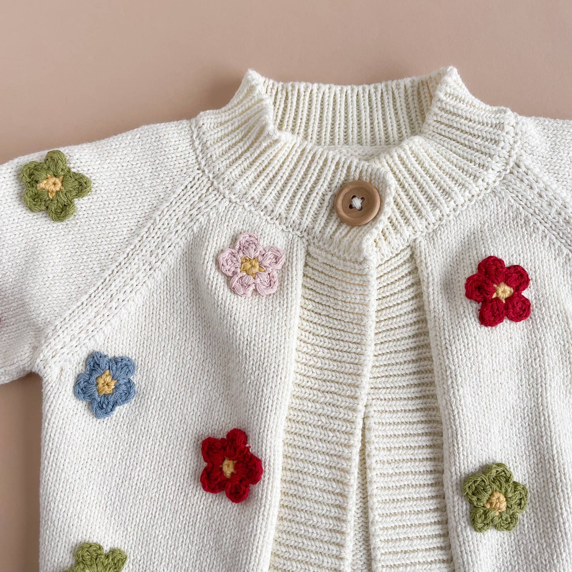 Kids Colorful Flower Cardigan