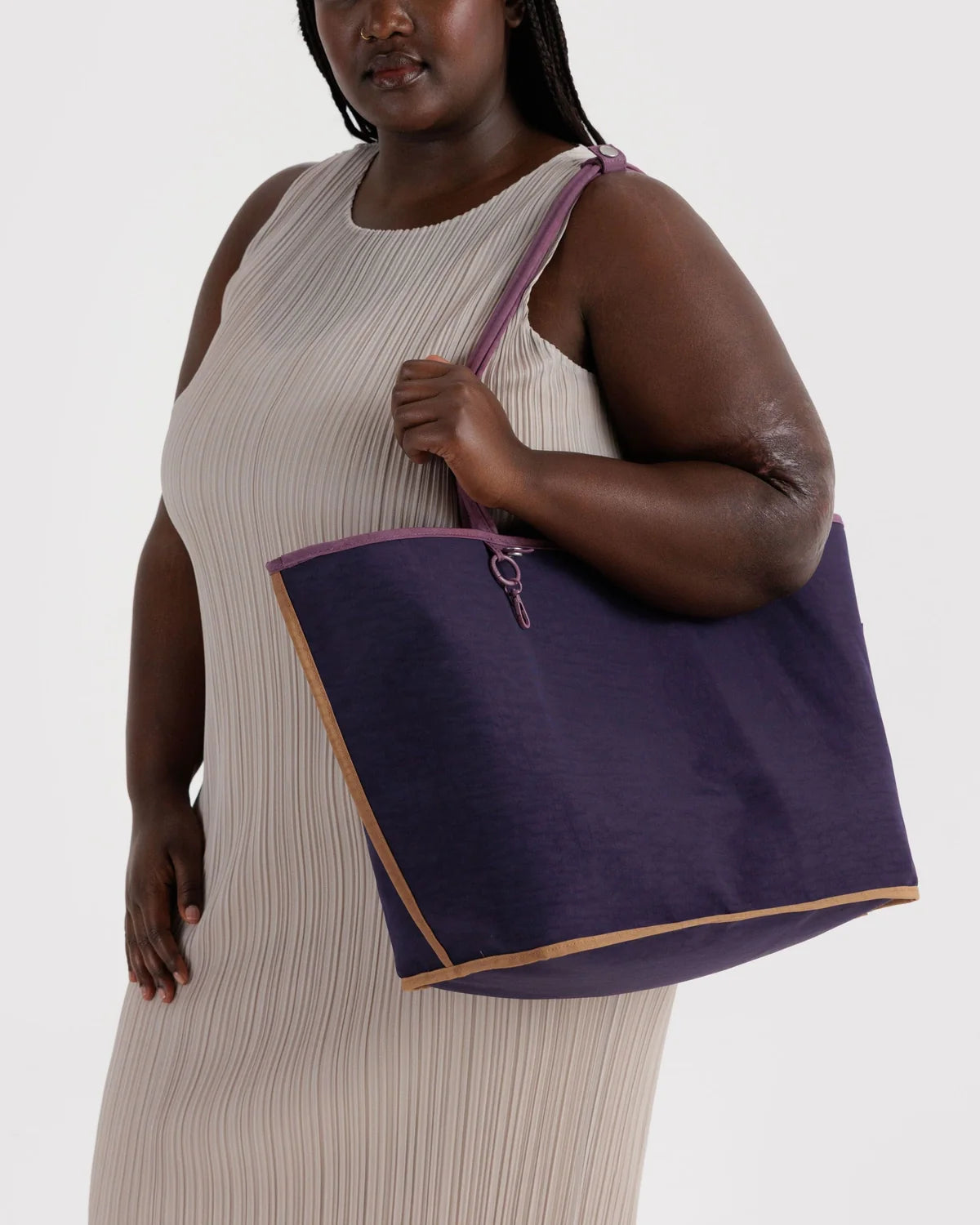 Large Nylon Reversible Tote, Wild Plum Mix