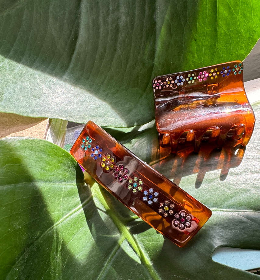 Tortoise Daisy Chain French Barrette