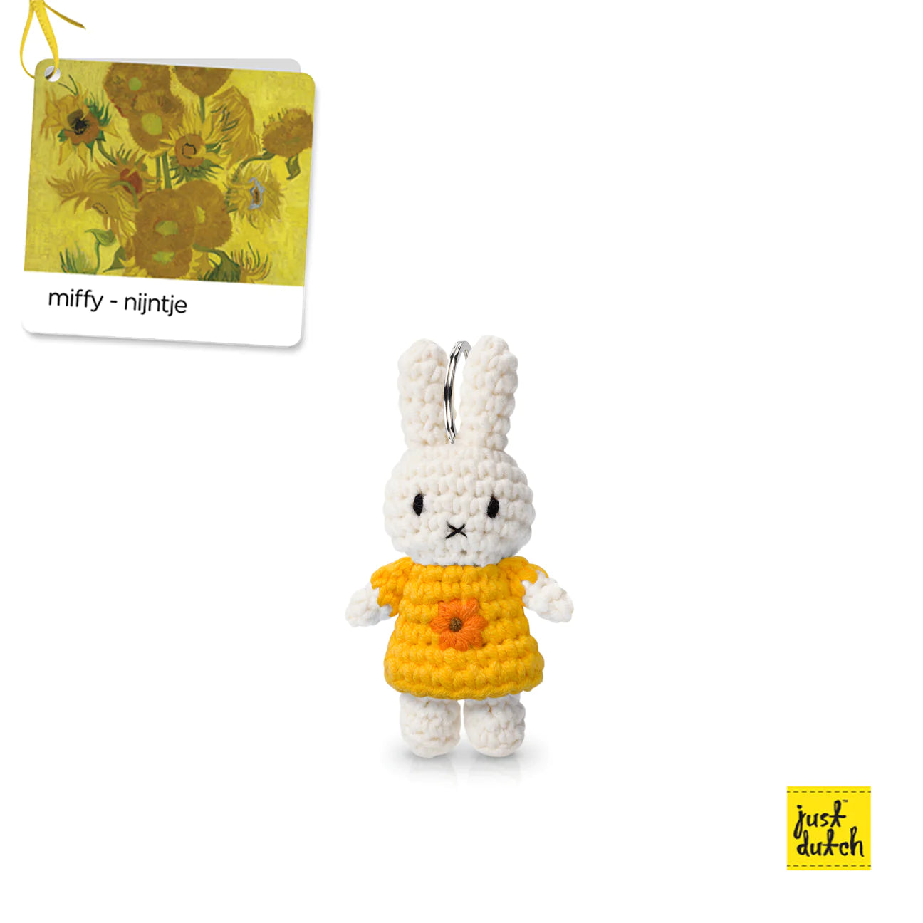 Miffy Knit Keychain, Sunflower Van Gogh