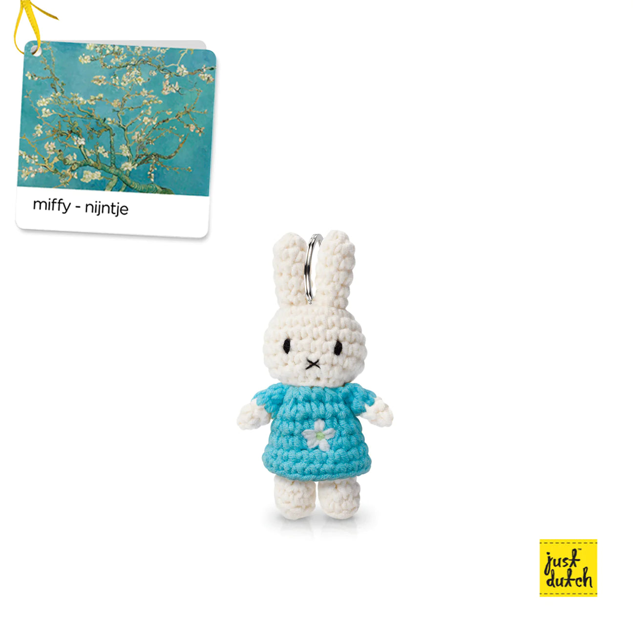 Miffy Knit Keychain, Almond Blossom Van Gogh