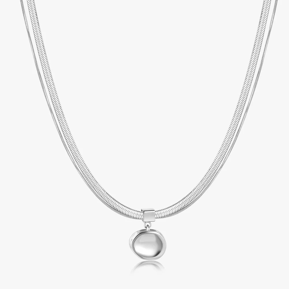 Maren Molten Necklace, Silver