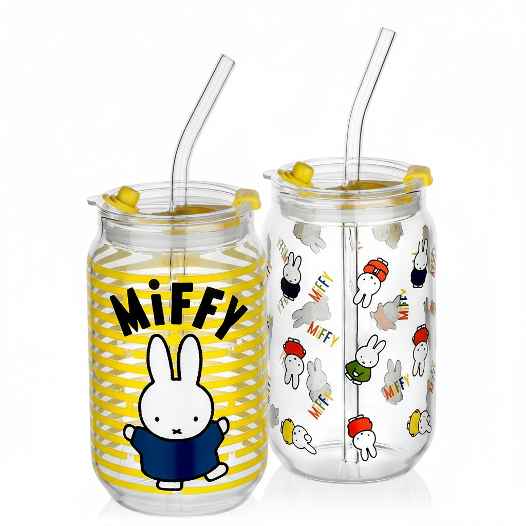 Miffy Iconic Drinking Glass with Straw