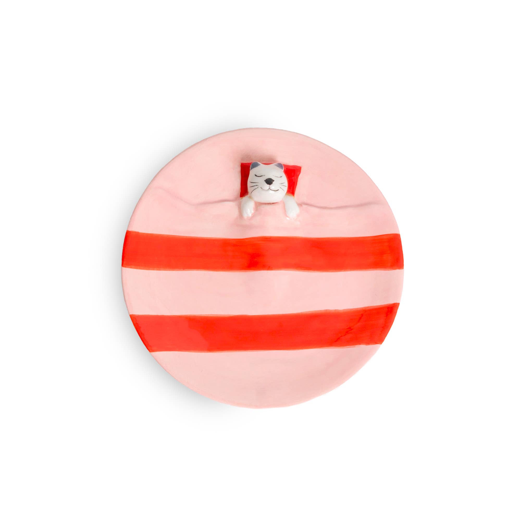 Sleepy Cat Trinket Tray, Pink