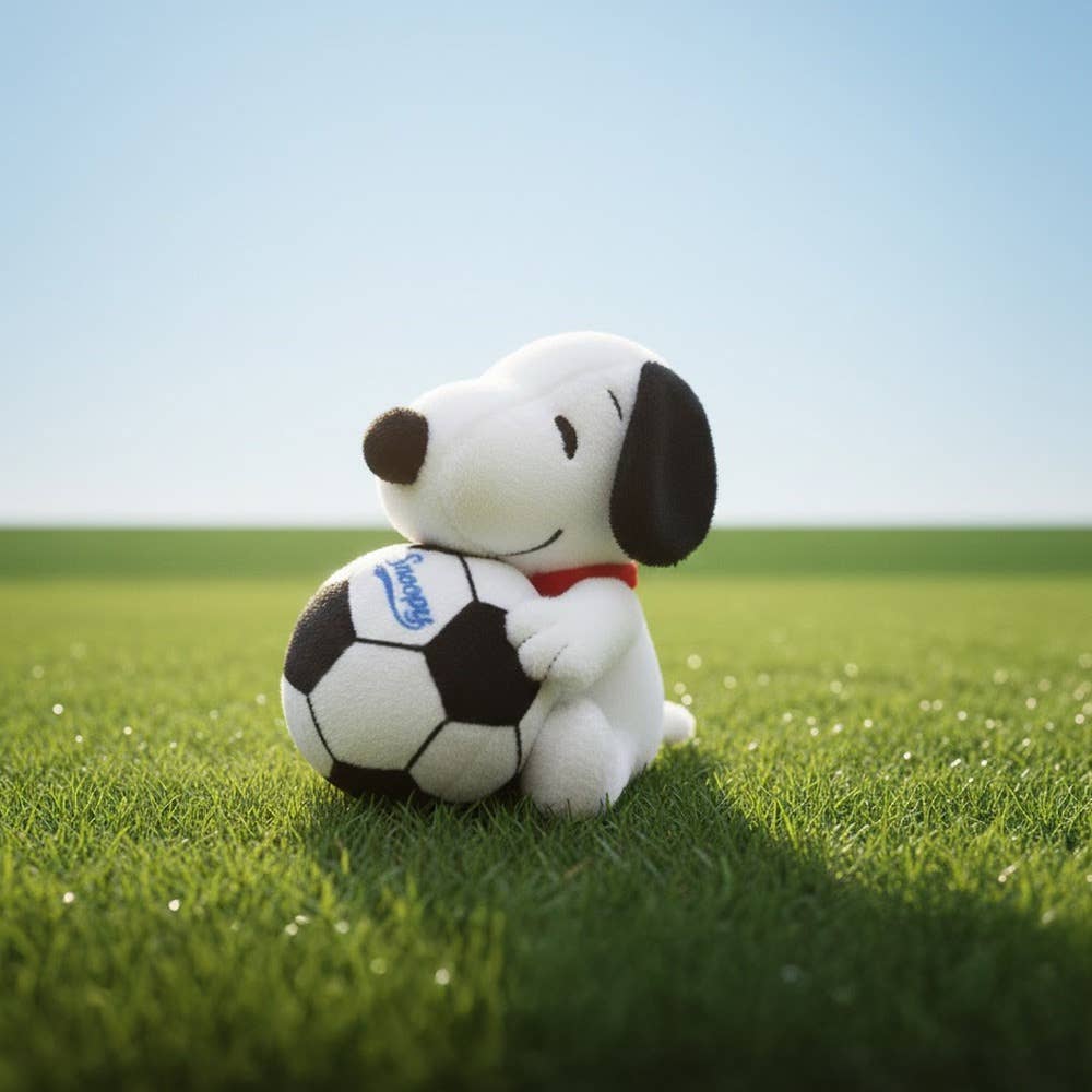 Snoopy Sports Ball Plush Keychain, Soccer