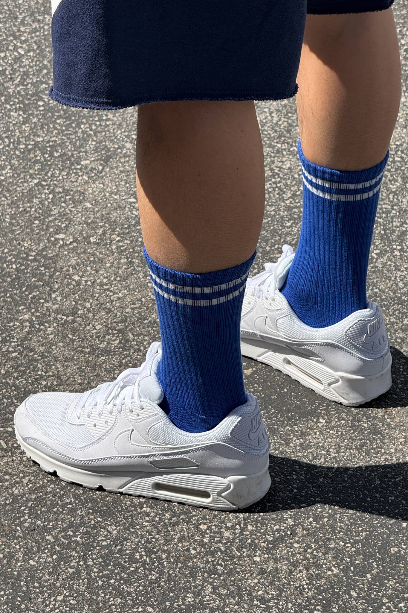 Extended Boyfriend Socks, Cobalt