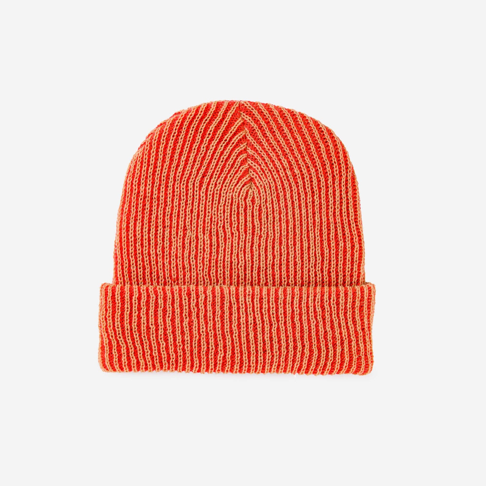 Simple Rib Beanie, Camel Poppy