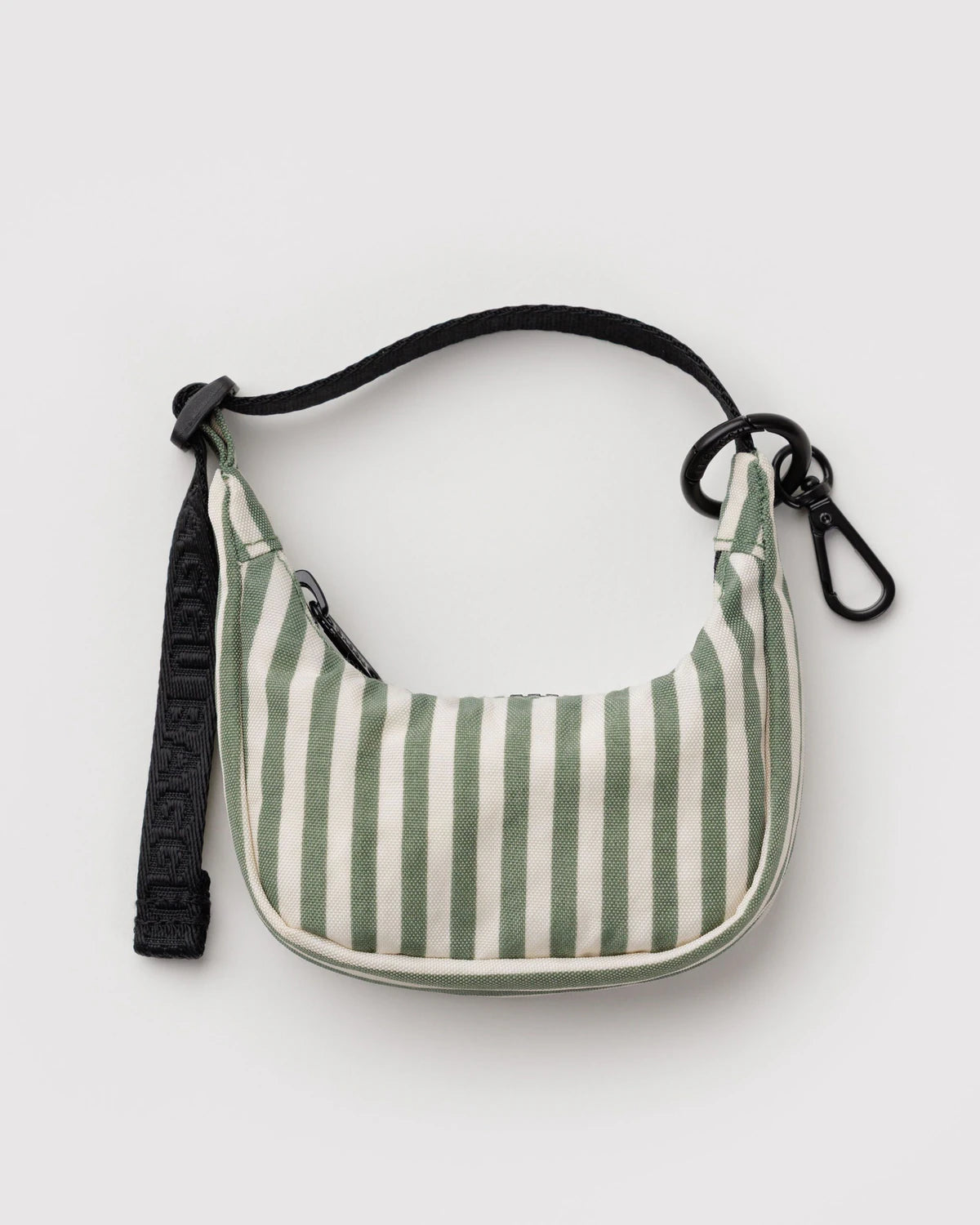Crescent Bag Charm, Sage Stripe