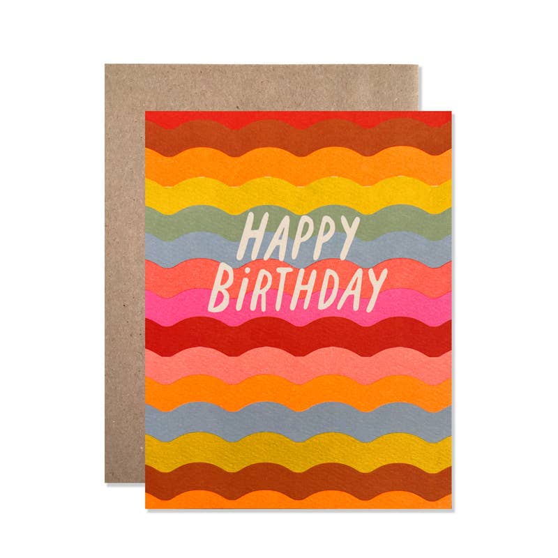 Colored Stripes Birthday Card