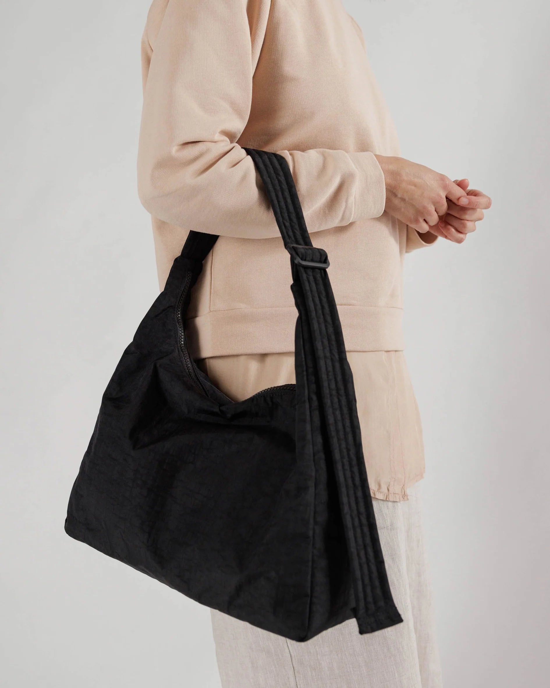 Nylon Shoulder Bag, Black