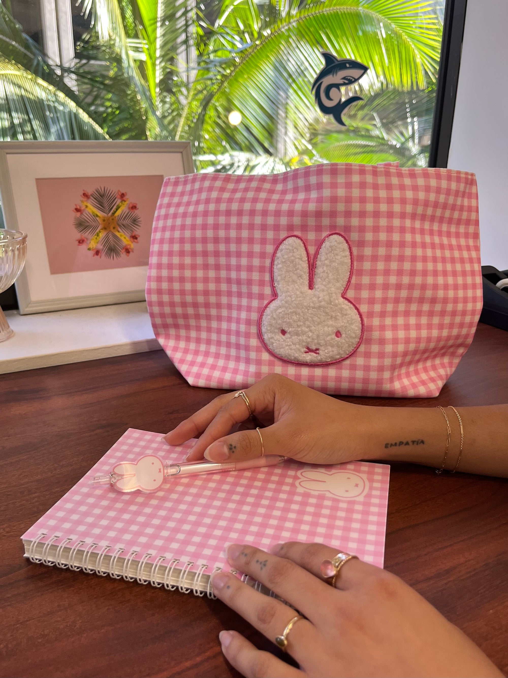 Miffy Gingham Notebook, Pink