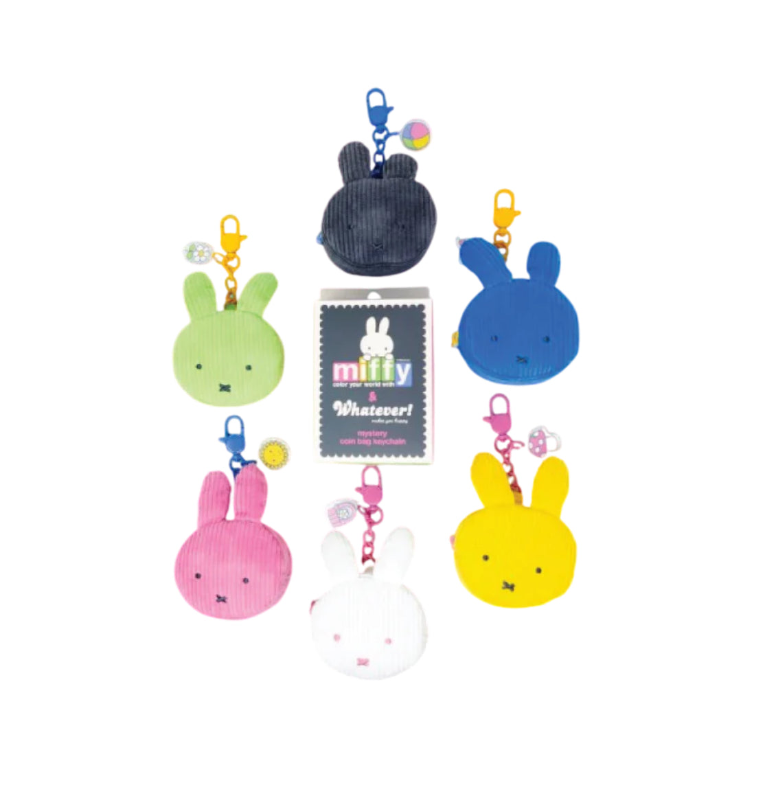 Miffy Corduroy Head Blind Box Coin Bag Charms with Stickers
