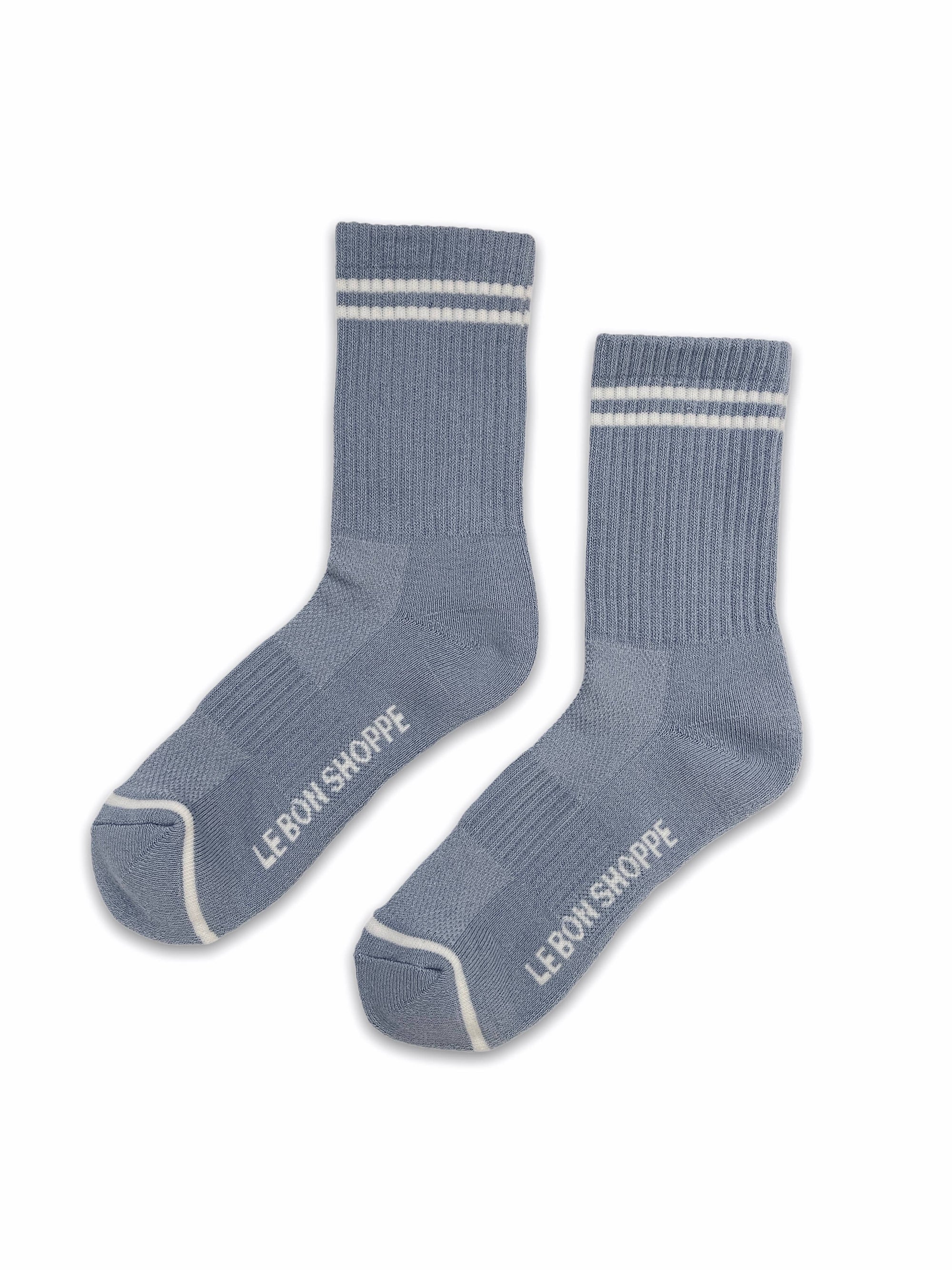 Boyfriend Socks, Blue Grey