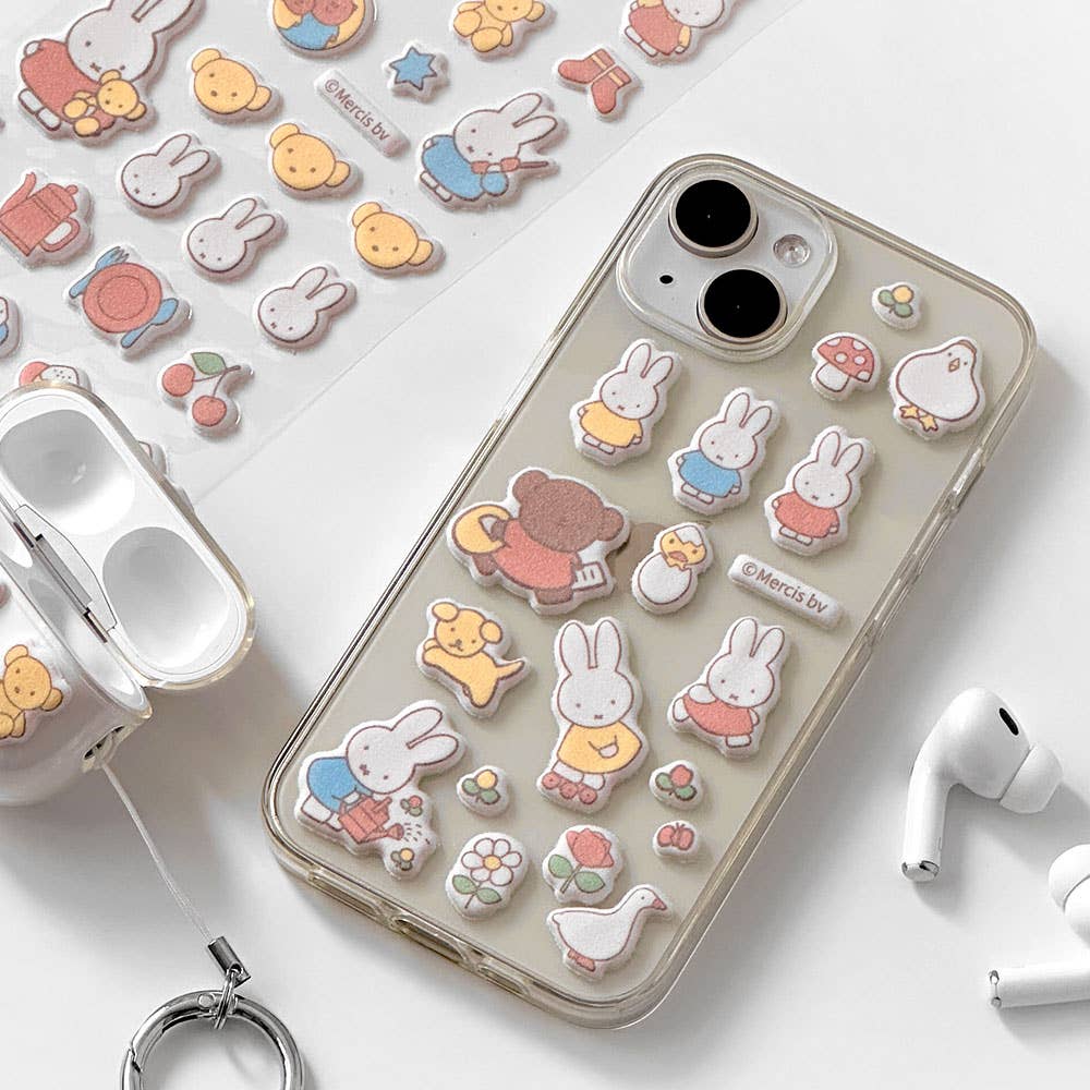 Miffy Puffy Deco Stickers, Matte