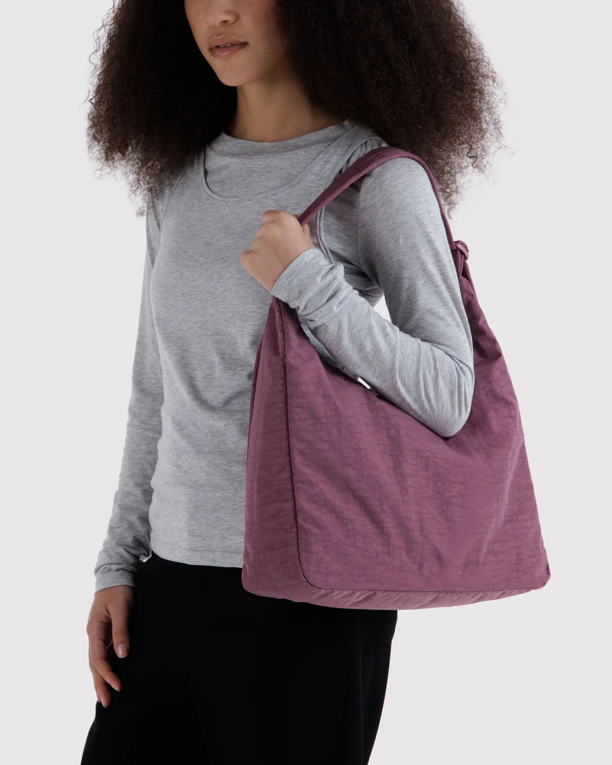 Nylon Shoulder Bag, Wild Plum