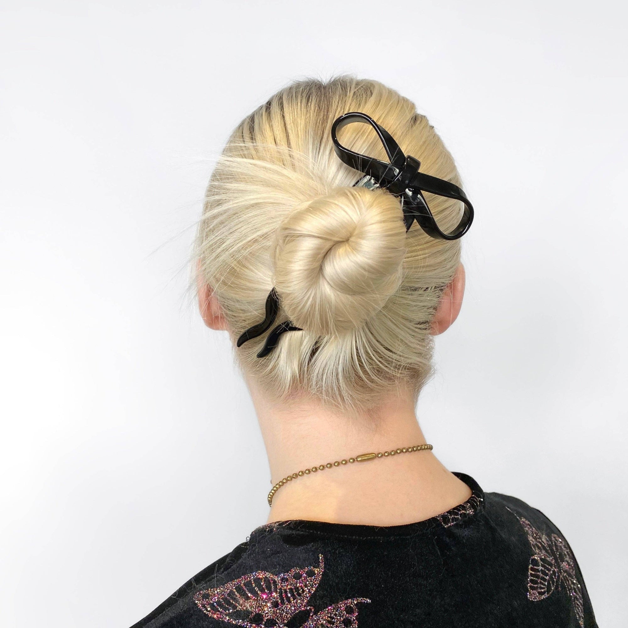 Bow Hairpin, Small Black