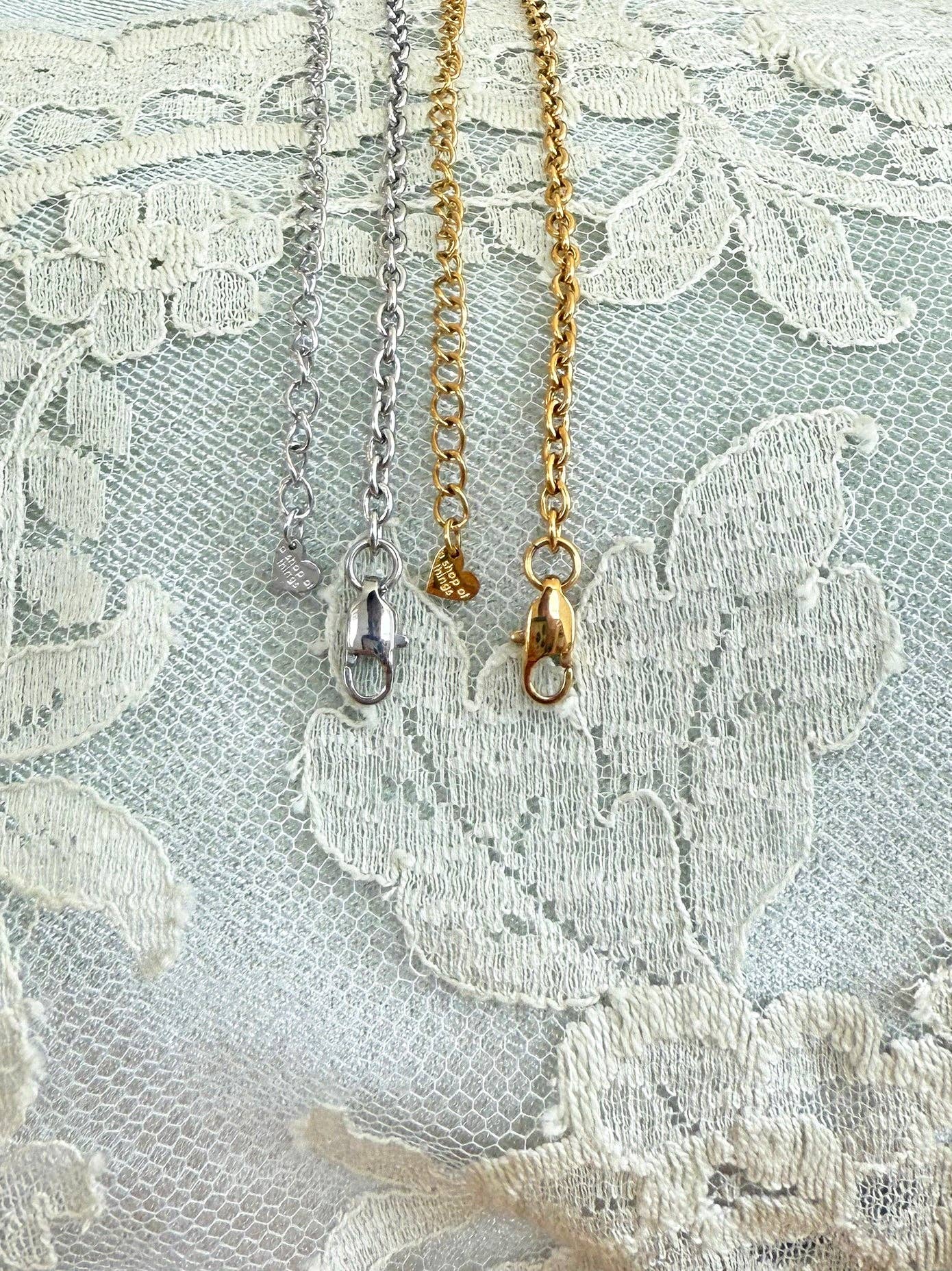 Martini Charm Necklace- Silver