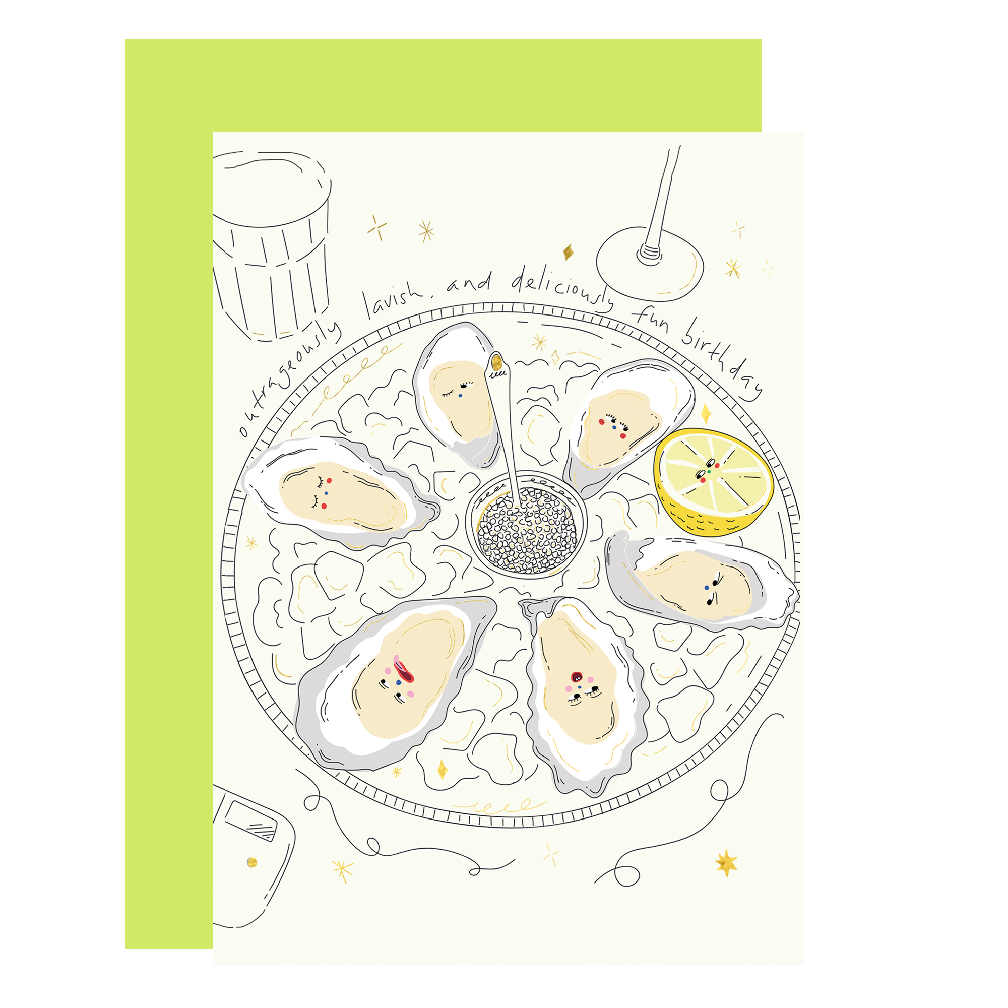 Lavish Oyster Birthday Card