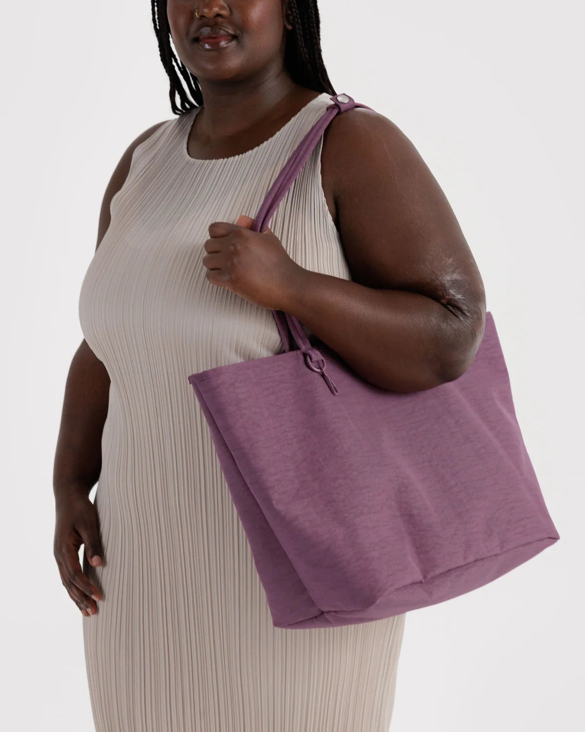 Large Nylon Reversible Tote, Wild Plum Mix