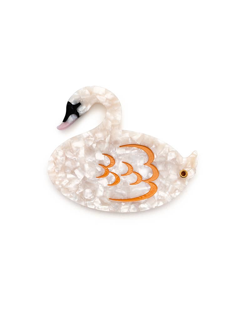 Folding Compact Mirror, Swan