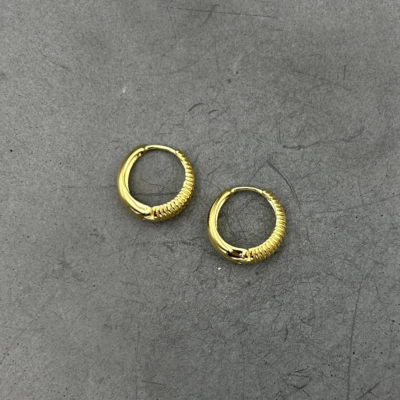 Reversible Polished & Textured Hoops, Sterling Silver