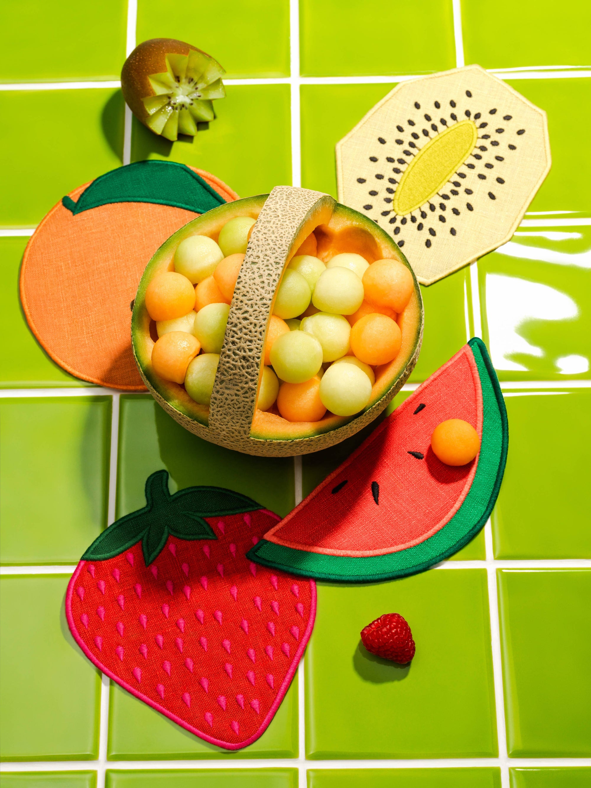 Fruit Salad Cocktail Napkins, Set Of 4