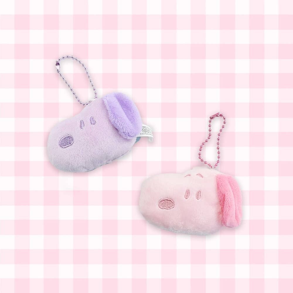Snoopy Face Mini Plush Bag Charm, Purple