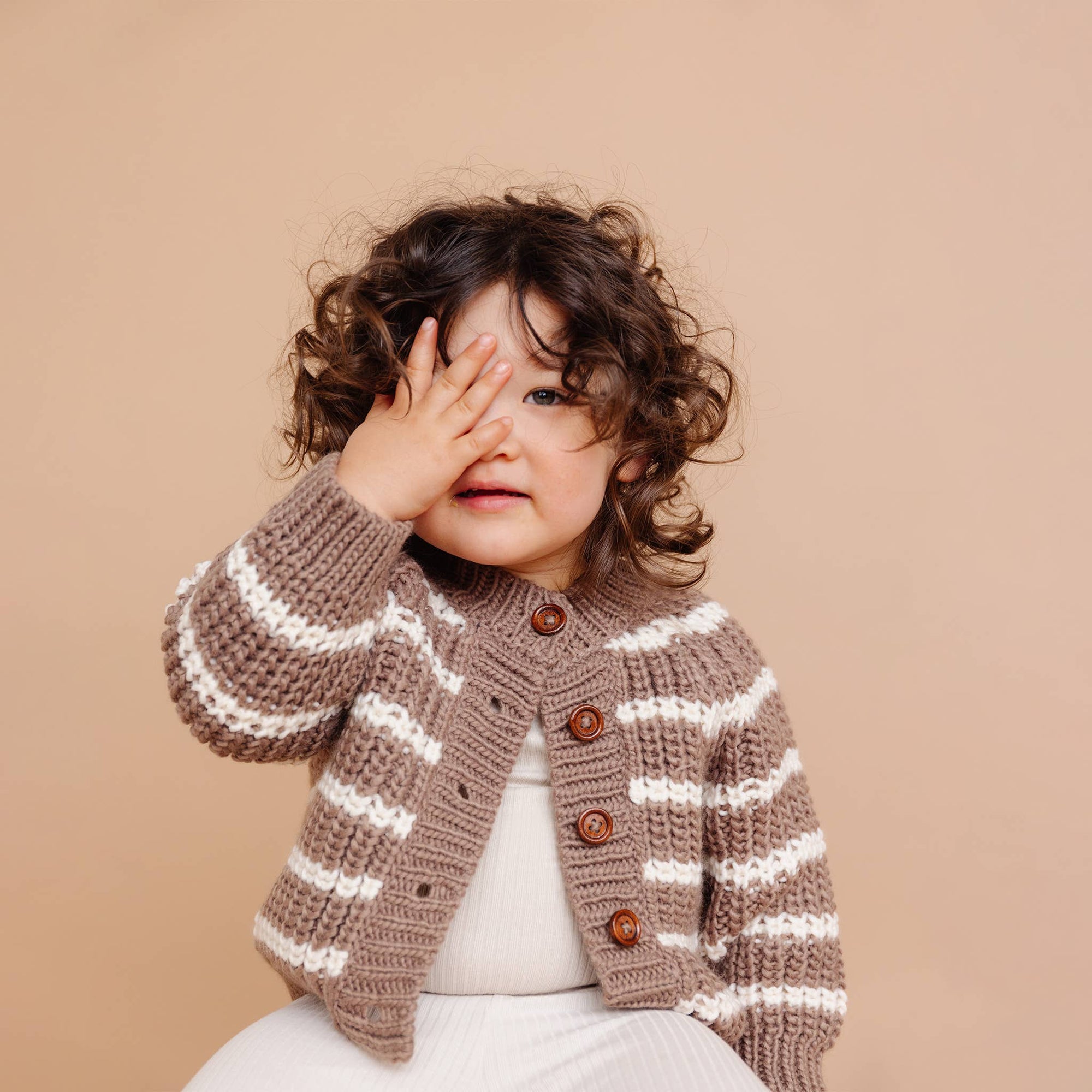 Baby Rib Knit Stripe Cardigan