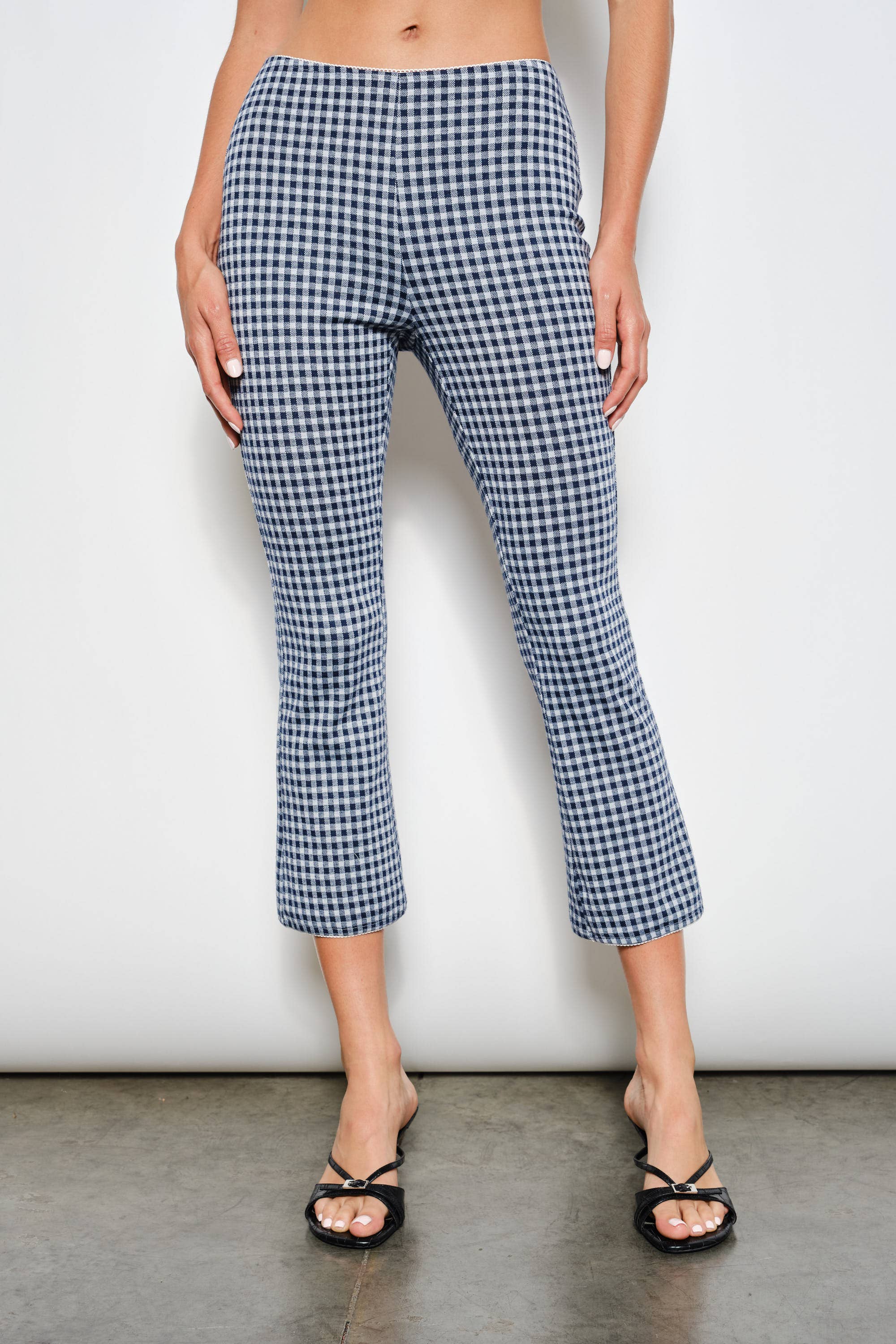 Capri Pants, Navy Gingham
