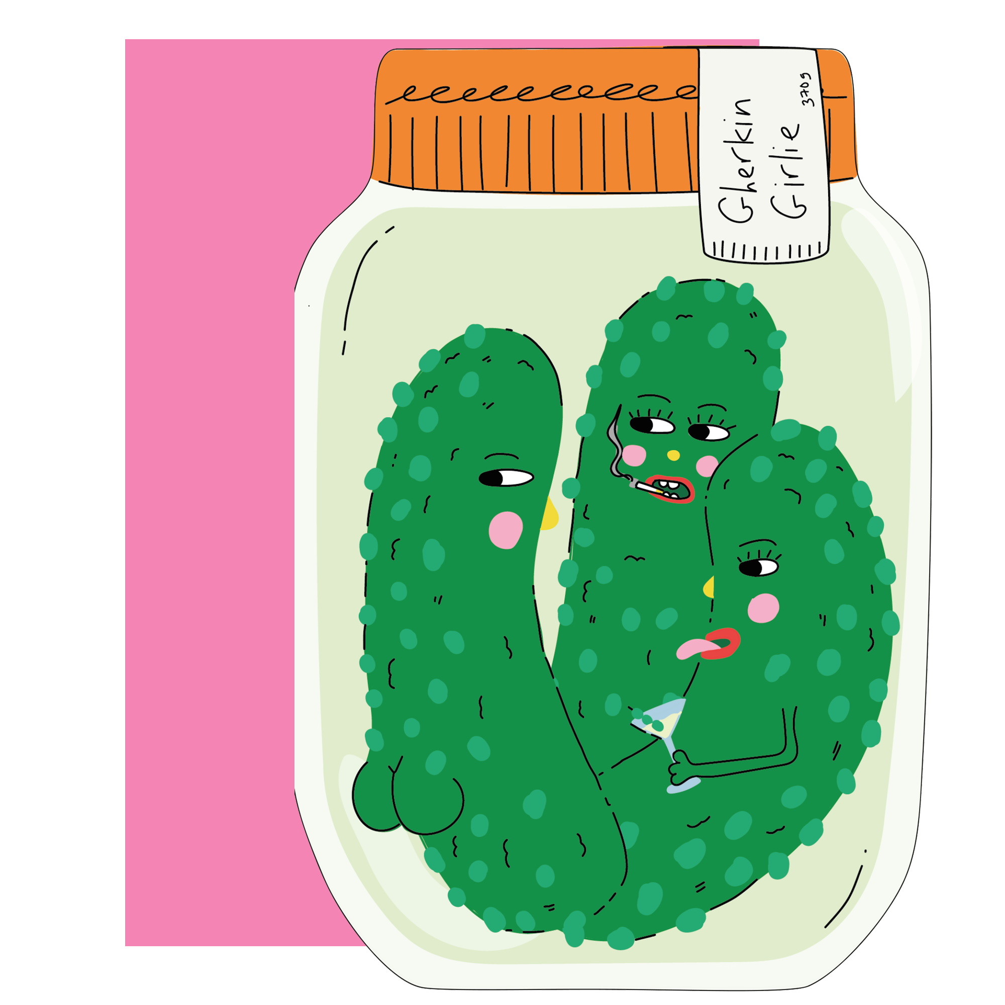 Gherkin Girlie Card