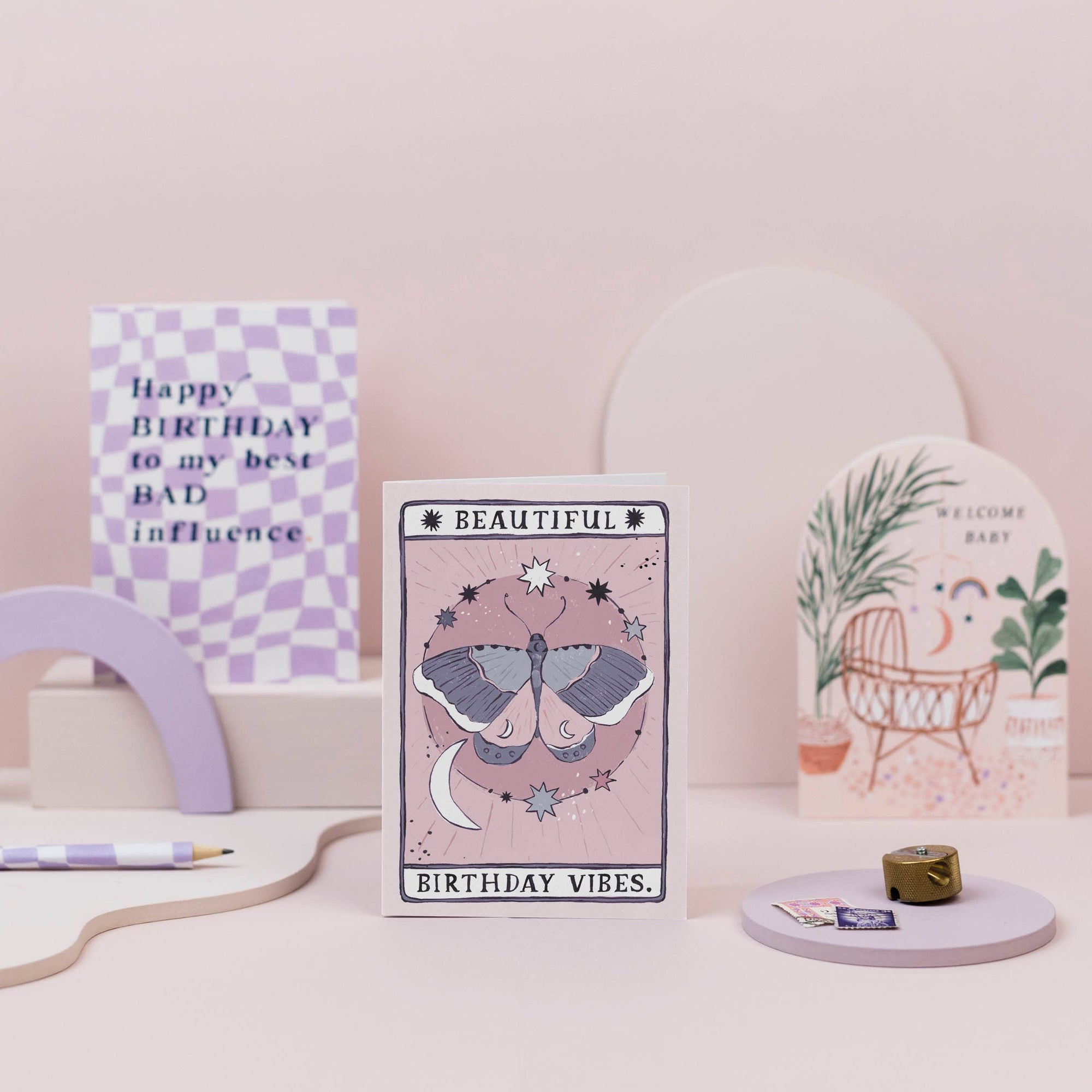Moth Birthday Vibes Card