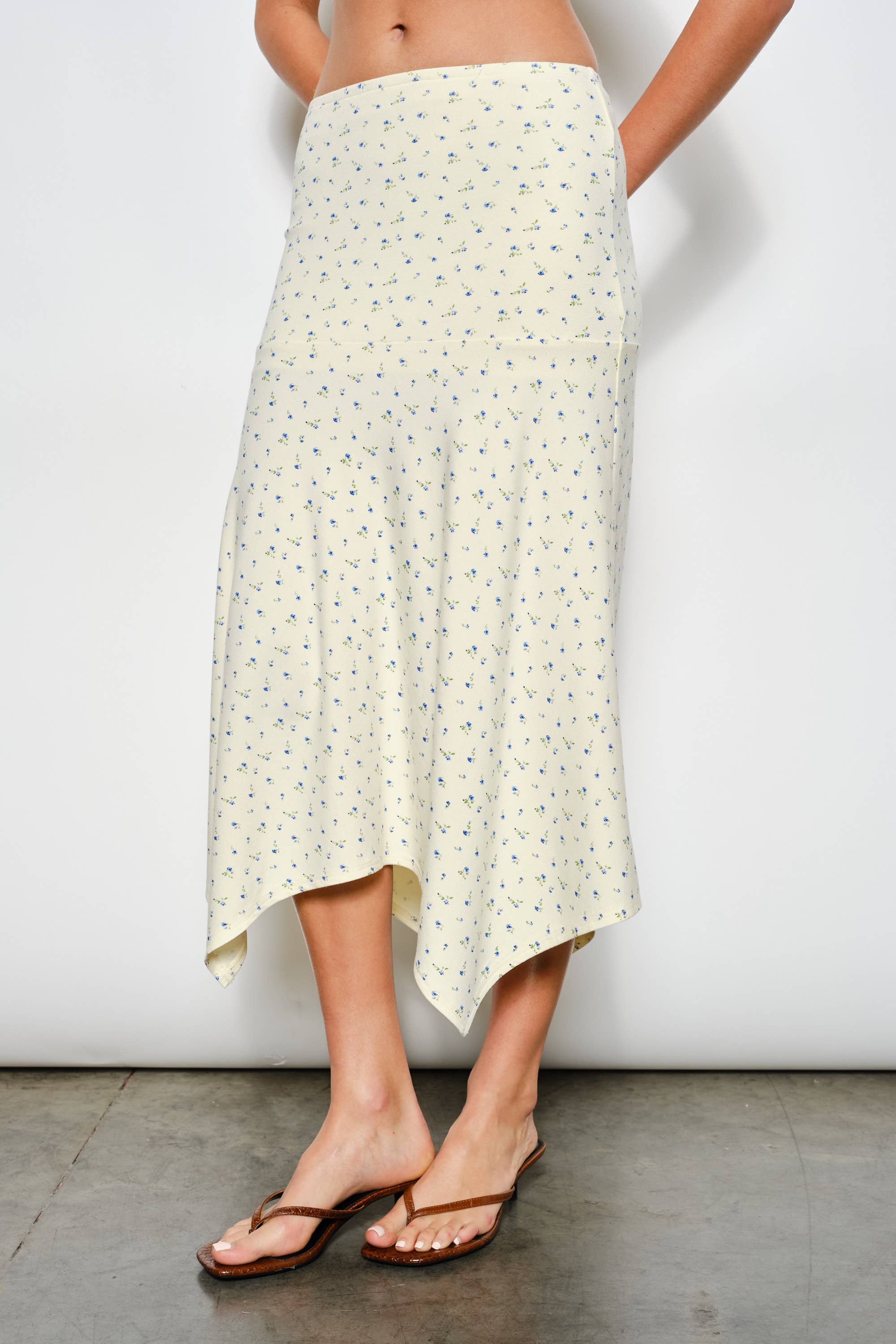 High Low Midi, Yellow Floral