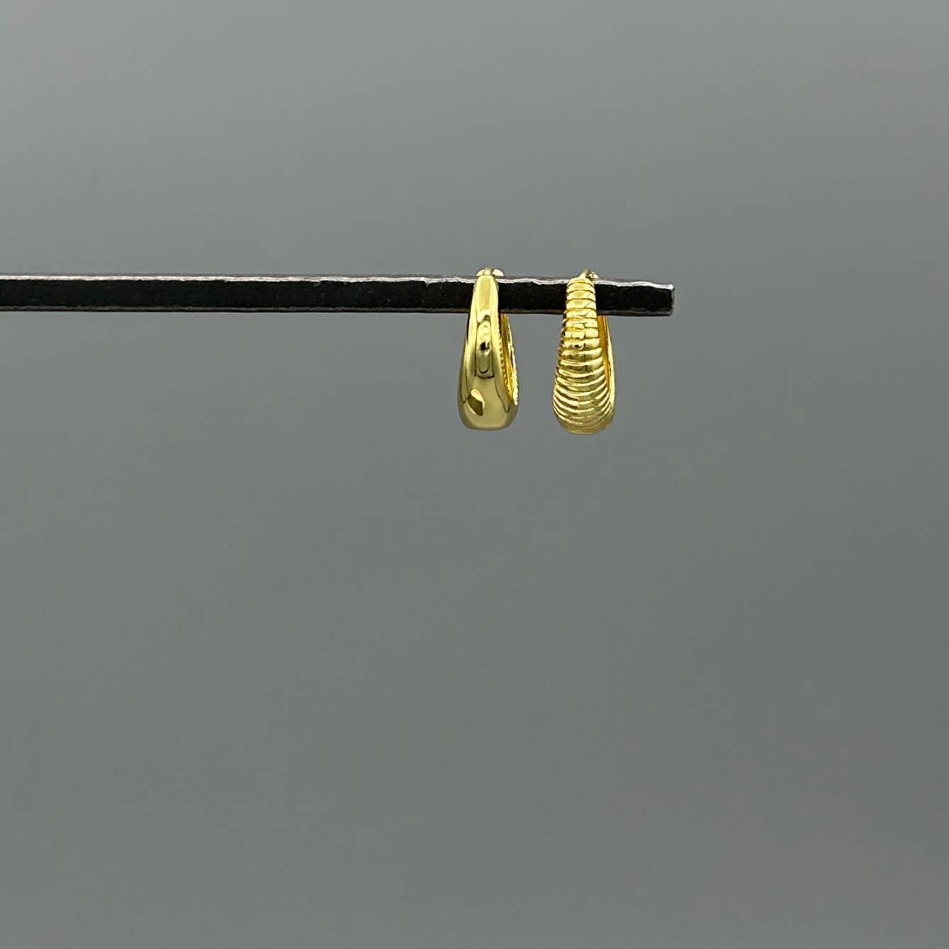 Reversible Polished & Textured Hoops, Sterling Silver