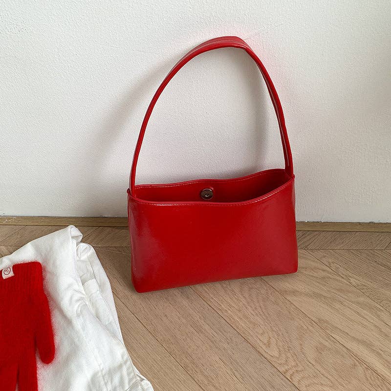 Faux Leather Bag, Red